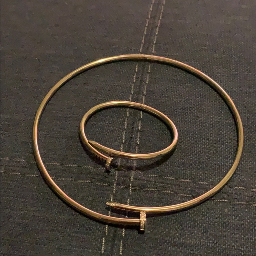 Nailed it choker and bracelet.